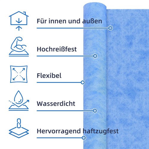 Abdichtbahn Dichtbahn 10/30m Entkopplungsmatte Abdichtungsbahn Bad Dusche Balkon - Afbeelding 7 van 15