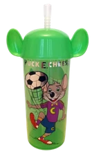 CHUCK E. CHEESE COLLECTIBLE CUP w/MOUSE EARS TOP & STRAW