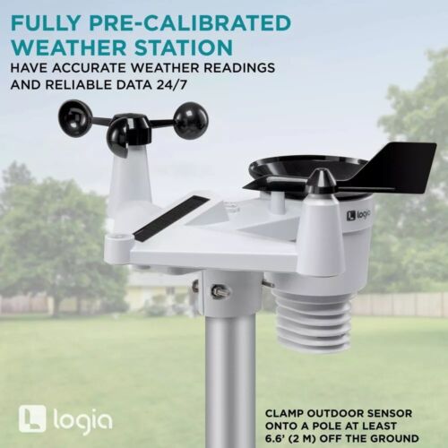 Logia 7-in-1 Wi-Fi Weather Station Solar Remote Monitoring Temperature Humidity - Picture 5 of 7