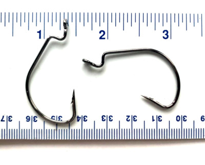 100 Matzuo 110010 Black EWG Soft Plastics Worm Fish Hooks size 1/0