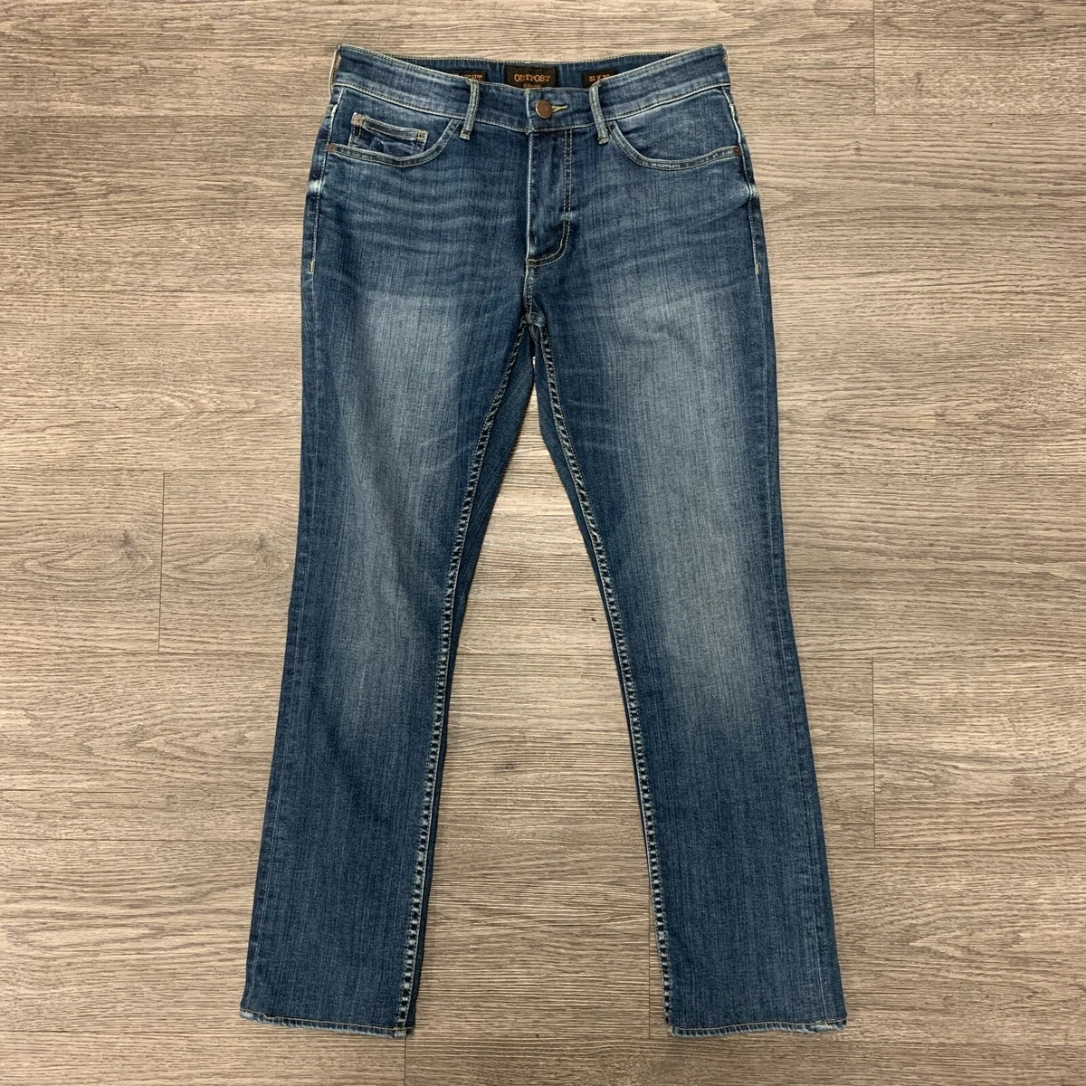 Outpost Makers Slim Straight Jeans Mens Size 31 x 29 Blue Stretch Cotton Blend