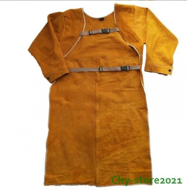 Welding Clothing Men Long Sleeve Protective Welder Wearproof Working Coats Apron - Image 3 of 4