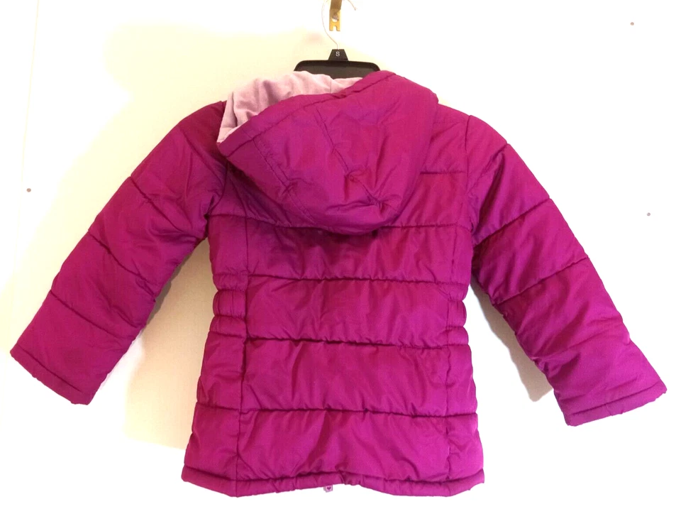 Abrigo Bombardero Desteñido Glory Niñas Talla XS 4-5 Rosa Lavanda Forro Con Capucha Cremallera Foto 3 de 4