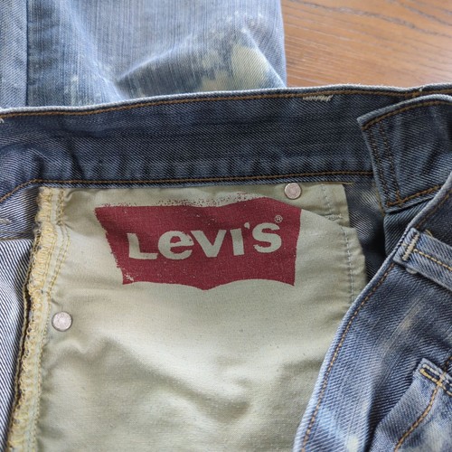 Levi's Men's bleach splashed cut off raw hem Denim 514 Shorts size 33 - Picture 10 of 14