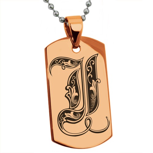Collar o llavero con etiqueta de perro con letra de alfabeto de acero inoxidable con monograma real - Imagen 68 de 209