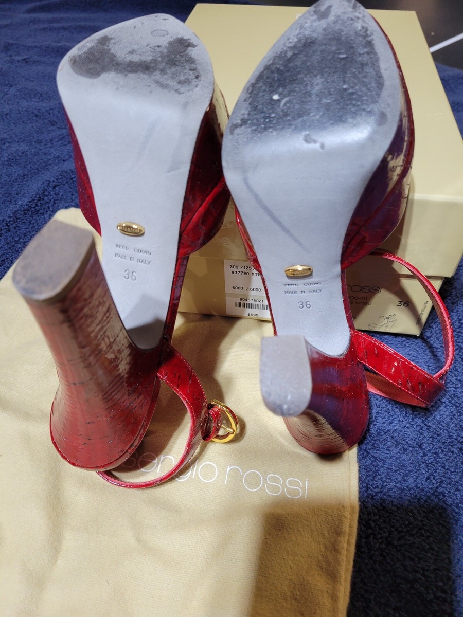 sergio rossi red 36 11cm made in italy 【公式通販】