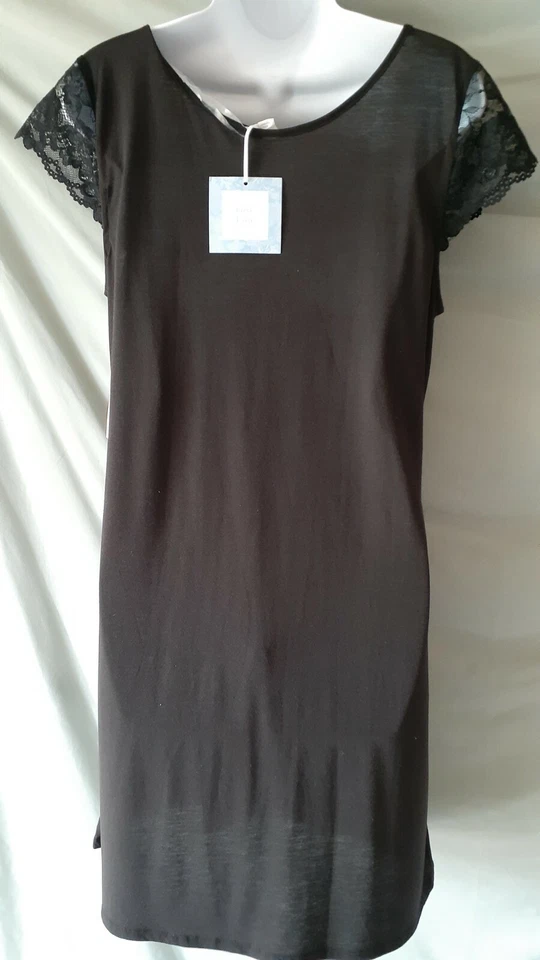 Charter Club 黑色睡衣及膝帽袖中号 40 英寸胸围 — 第 4/4 张图片