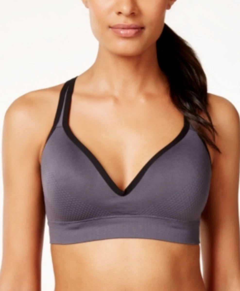 Jockey A6033 Women's Grey Molded Cup Medium Impact Seamless Sport Bra Size L