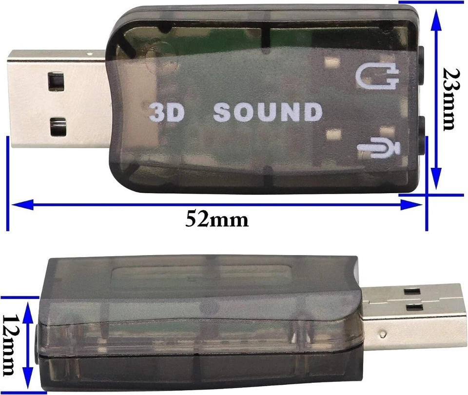 AZNCOS External 5.1 USB Stereo Sound Card USB 2.0 to 3D Audio Sound Card, 2-6pcs - Image 2 of 4