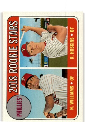 2018 TOPPS HERITAGE RHYS HOSKINS/NICK WILLIAMS RC PHILADELPHIA PHILLIES #206