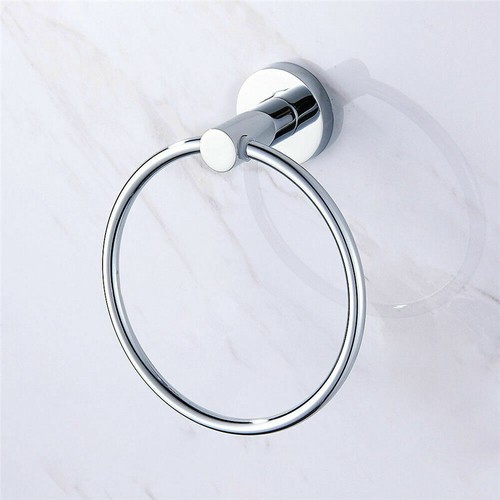 Round Hand Towel Ring Holder Chrome Wall Mounted for Kitchen Bathroom Accessory - Picture 11 of 12