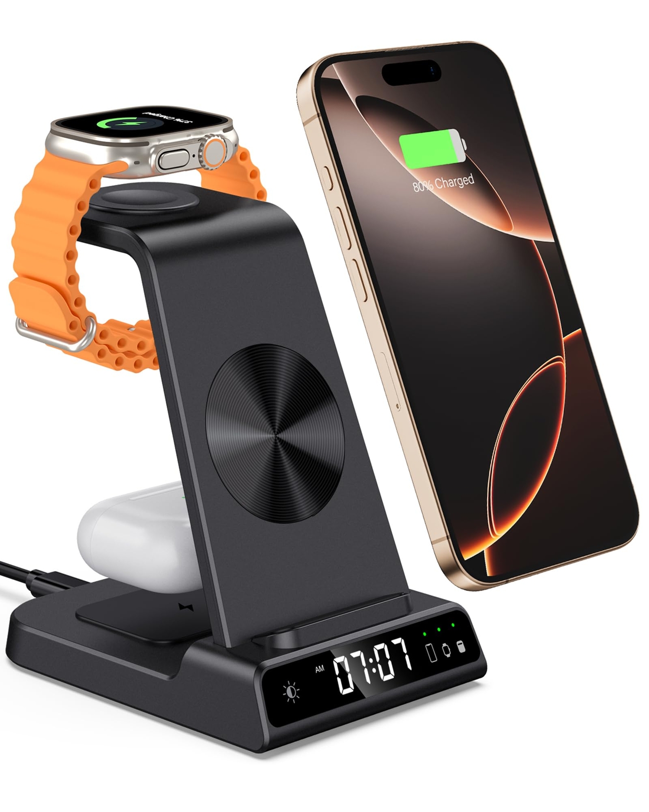 Wireless Charger for iPhone 16, 3 in 1 Charging Station for Apple Watch Watch...-image