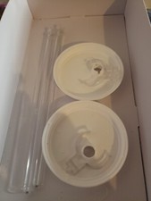 STANDS Set of 2 CURVY BARBIE Doll WHITE base w/ Clear Stems Waist Holders