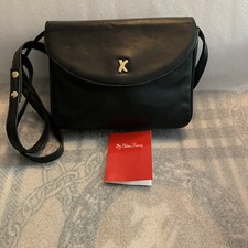 Paloma Picasso Women’s Authentic Black Leather Crossbody Bag Logo Made In Italy 