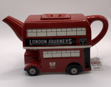 London Journeys" Red Double Decker Bus Tea Kettle DAVID BIRCH The London pottery