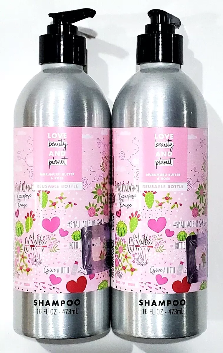 2 Bottles Love Beauty And Planet Murumuru Butter Rose Shampoo 16 Oz