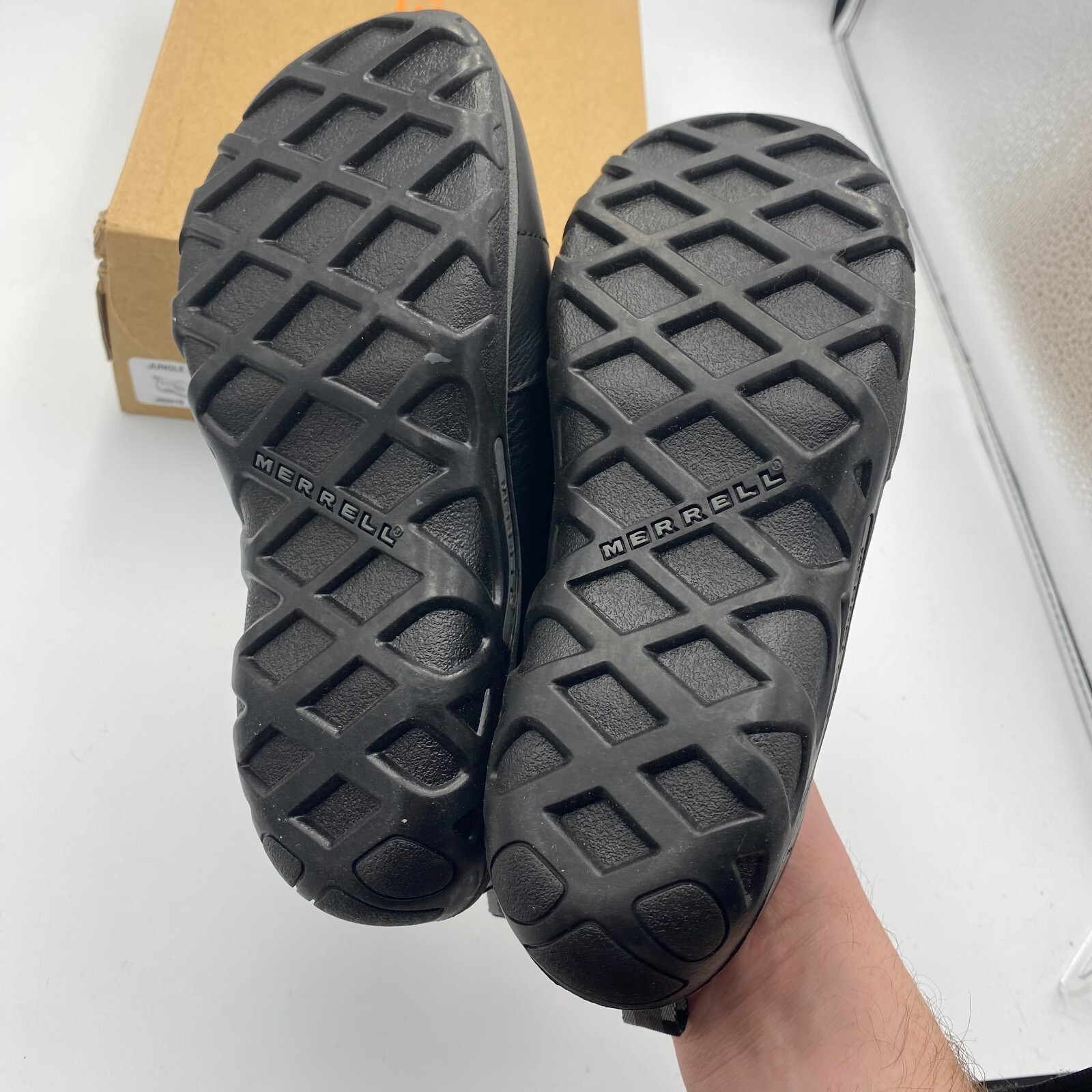 Mocassini mocassini slip on Big Kids 1 5 M Merrell Jungle Moc in pelle nera J95619