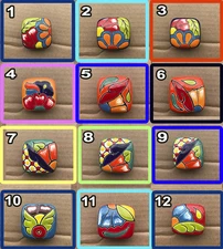 C29 TALAVERA CABINET DRAWER PULL CERAMIC KNOB FLOWER DESIGN Amigos Pottery MX