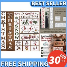Christmas Stencils for Painting on Wood 6x14.75 Inch Reusable PET Vertical Sign