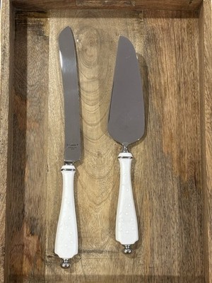 Lenox Opal Innocence Wedding Cake Knife & Server Set Retired HTF MINT