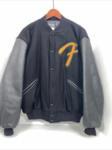 Rare VTG USA MADE Butwin Fender Guitar Varsity Jacket large excellent Condition