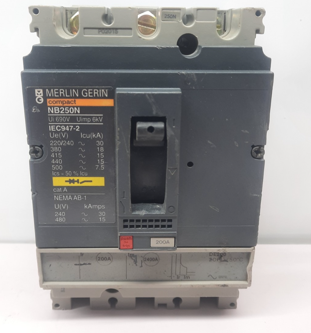 MERLIN GERIN NB250N COMPACT 3 POLE 200 AMPS CIRCUIT BREAKER | eBay
