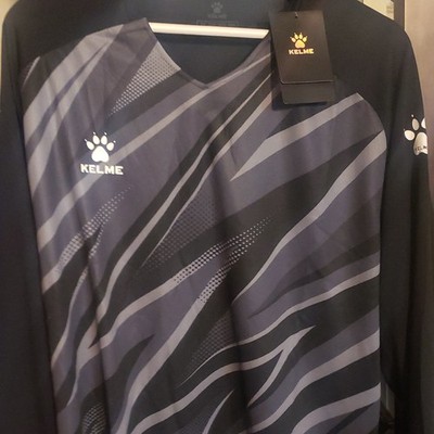 KELME Goalkeeper Soccer Jersey Long Sleeve Polyester Black Size XL