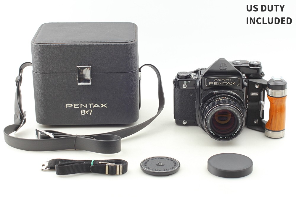 PENTAX 6×7 TTL ペンタックス MINT w/ Grip in Case] Pentax 6x7 67 TTL Mirror Up T 105mm f2.4