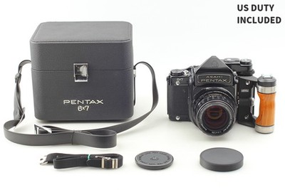PENTAX 67 TTL 105mm f2.4 フィルム付き MINT w/ Grip in Case] Pentax 6x7 67 TTL Mirror Up T 105mm f2.4