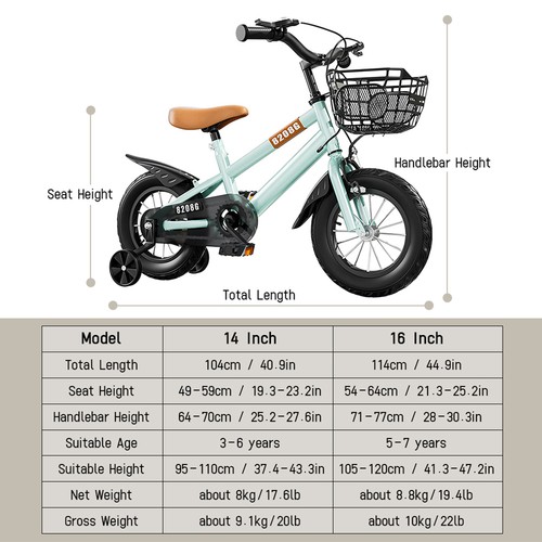 Kids Bike For Girls Ages 3-7 Years With Training Wheels Basket IMBO - Picture 4 of 10