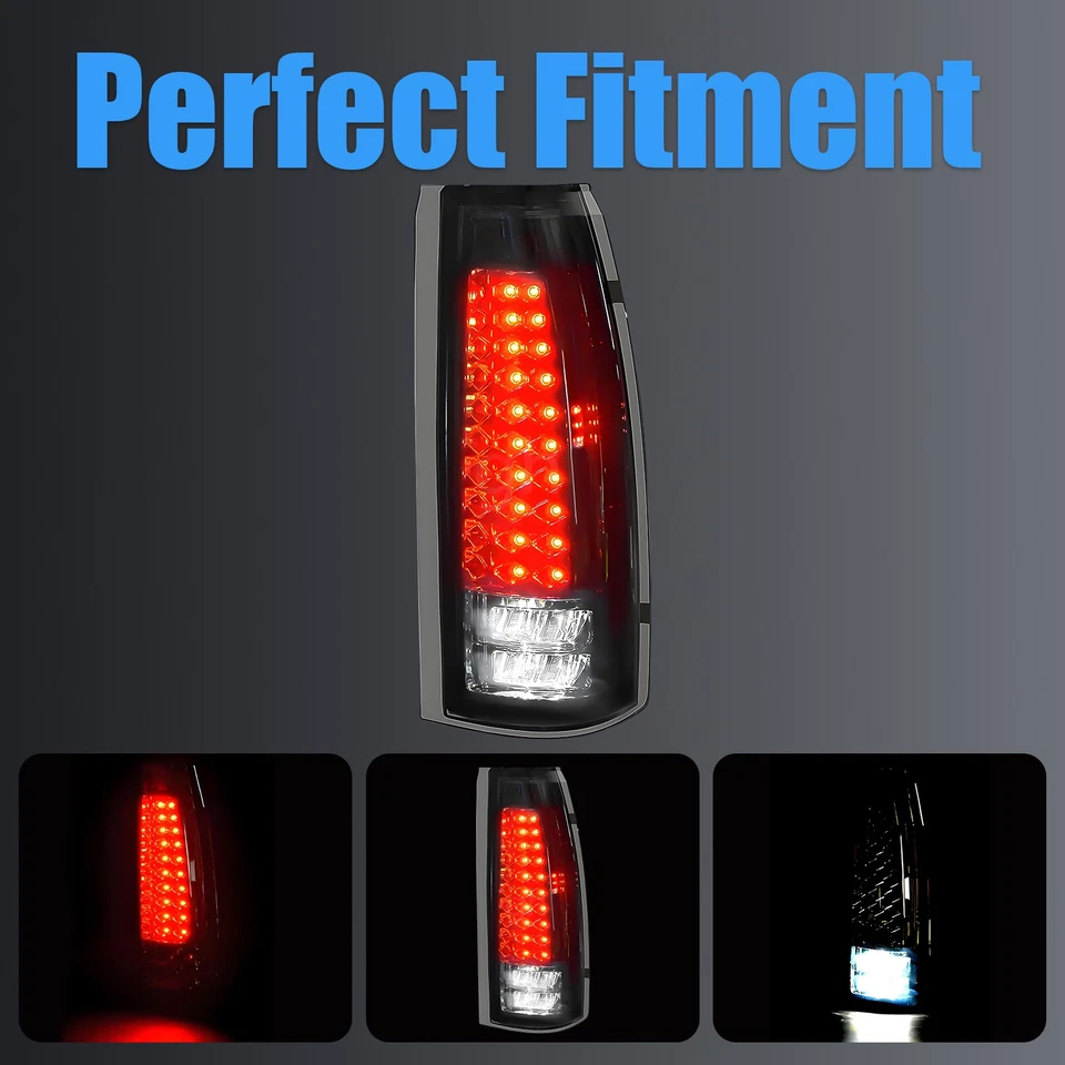 For 1988-1998 Chevy Silverado Tahoe GMC C/K Sierra 1500 Escalade LED Tail Lights - Image 2 of 4