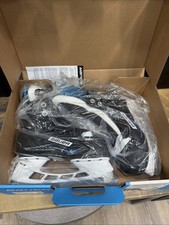 Bauer XLP Youth Hockey Ice Skates Size Y12 Black with Blue & Green