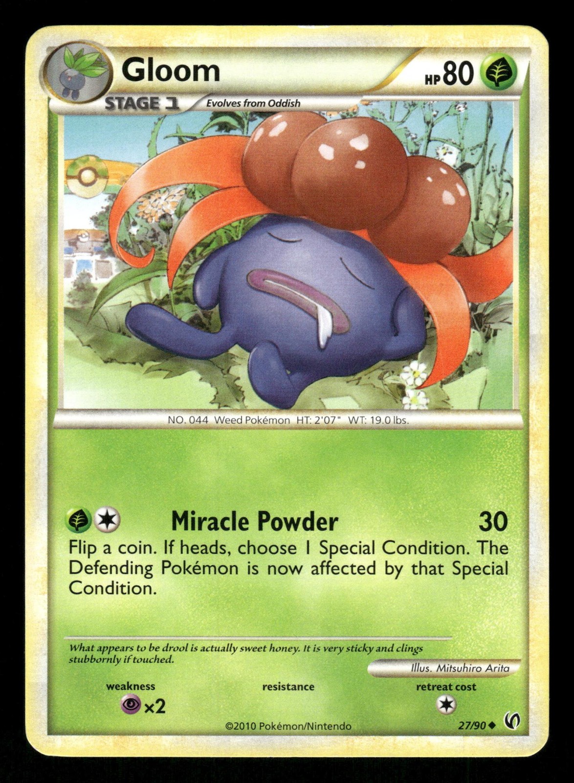 Gloom 27/90 MP Uncommon HGSS Undaunted 2010 Pokemon TCG