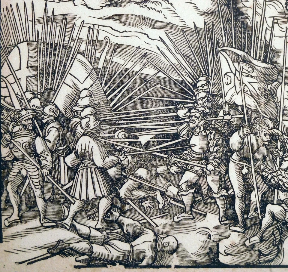 Holzschnitt, Schlacht in Friesland, L. Beck, um 1515/1775, Weißkunig, H 215 - Bild 3 von 4