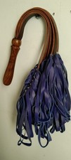 BLUE LEATHER FLOGGER THUDDY.HANDMAND LEATHER FLOGGER CAT OF 9 TAILS SOFT LEATHER