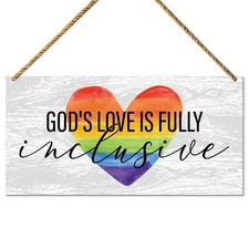 LGBT Sign Decor, God's Love is Fully Inclusive, Lesbian Gay Pride Month Decor...