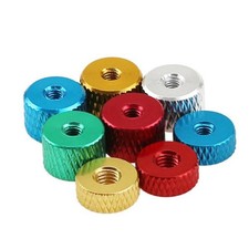 M3 M4 Knurled Thumb Nuts Aluminum Alloy Round Through Hole Hand Grip Knobs Nut