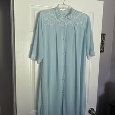 VINTAGE HENSON KICKERNICK BLUE NYLON w/CHIFFON And LACE SIZE M Excellent