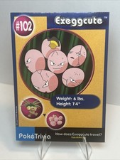 LP- Exeggcute #102 Burger King UNPERFORATED Poke Trivia Card 1999 Pokemon Card