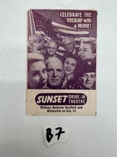 Sunset Drive-In Theatre Movie Schedule Handbill Hartford Watervliet Mich