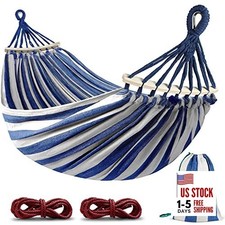  Hammocks Portable Camping Hammock Upgraded 550lb Comfortable Fabric Blue White