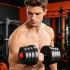 2-in-1 Adjustable Dumbbells Set with Barbell –Home Gym Strength Training Workout
