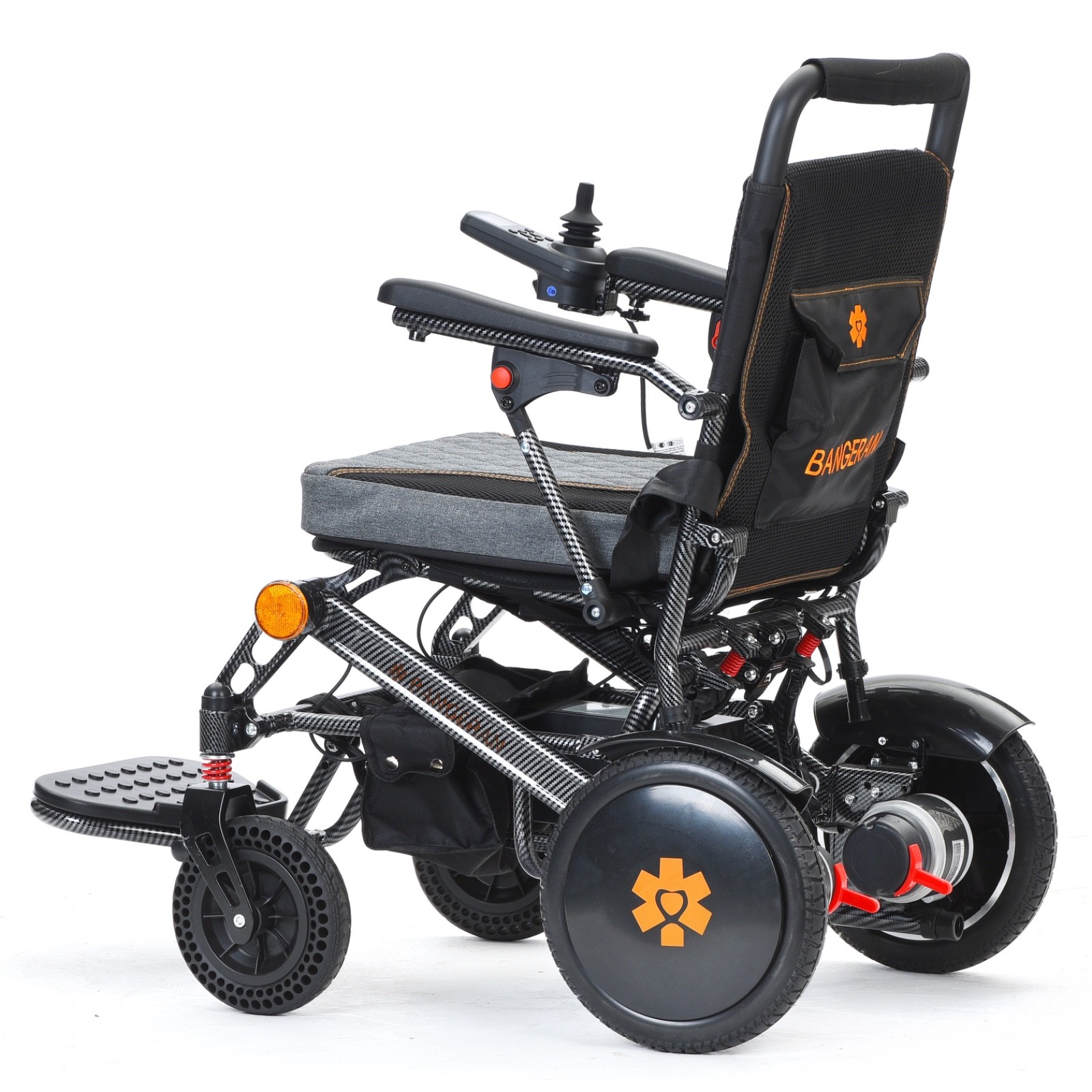 Electric Motorized Small Power Wheelchair, Headlights & USB Port - 45 lbs