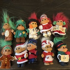 Treasure Troll Doll Lot Vintage Christmas Theme