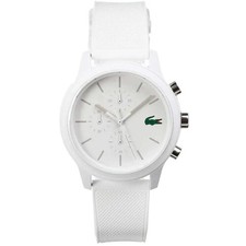 Lacoste Unisex L.12.12. 2010974 Chrono TR90 White Rubber Strap Watch 43mm