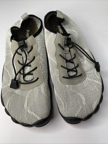 HIITAVE Barefoot Beach Water Shoes Womens Size 9-9.5 EU 40 Gray Wide Toe Cushion