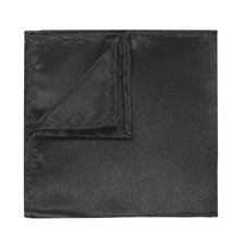 6 Pack Men's Pocket Squares Hankie Satin Solid Suits Handkerchiefs, Black