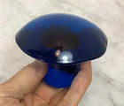 Vintage Viking Glass Blue Mushroom Paperweight