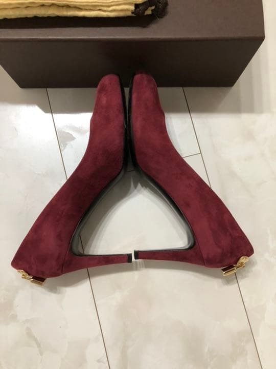 LOUIS VUITTON Heel Pumps Suede Bordeaux EU 36.5 135319K Authentic thumbnail 7