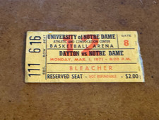 1971 Dayton Flyers Notre Dame Basketball Ticket Austin Carr Sid Catlett 3/1